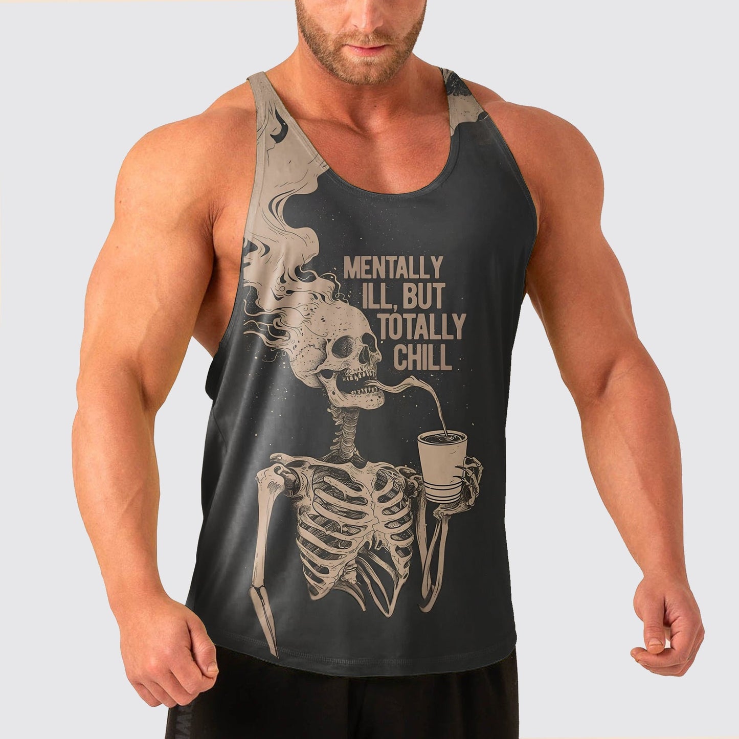 Skull Power Training Tank Top for Men- AA05653