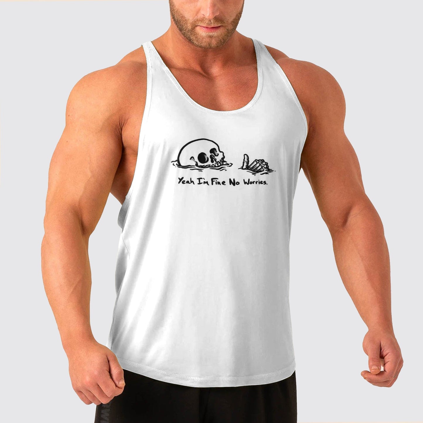 Skull Power Training Tank Top for Men- AA05655