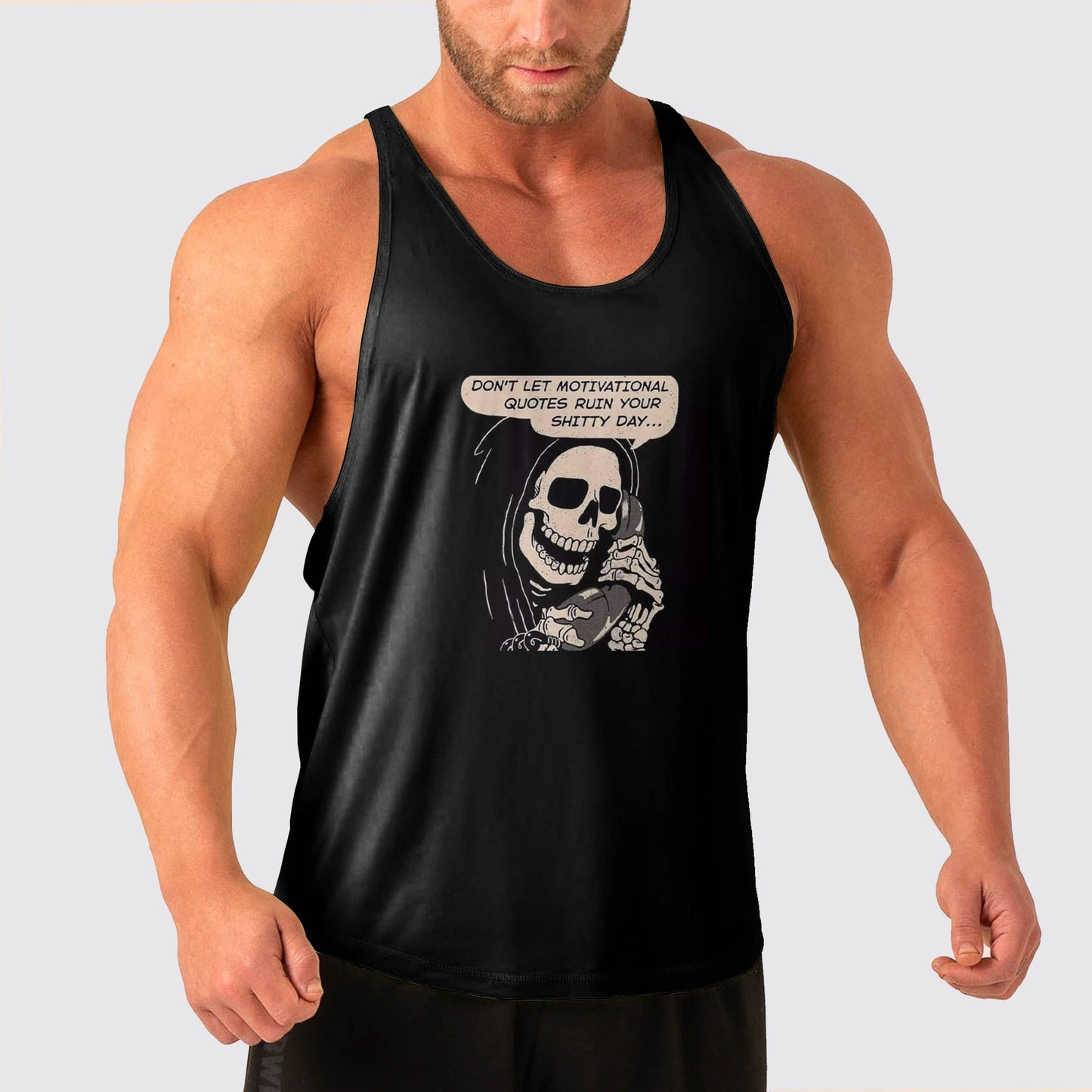 Skull Power Training Tank Top for Men- AA05658