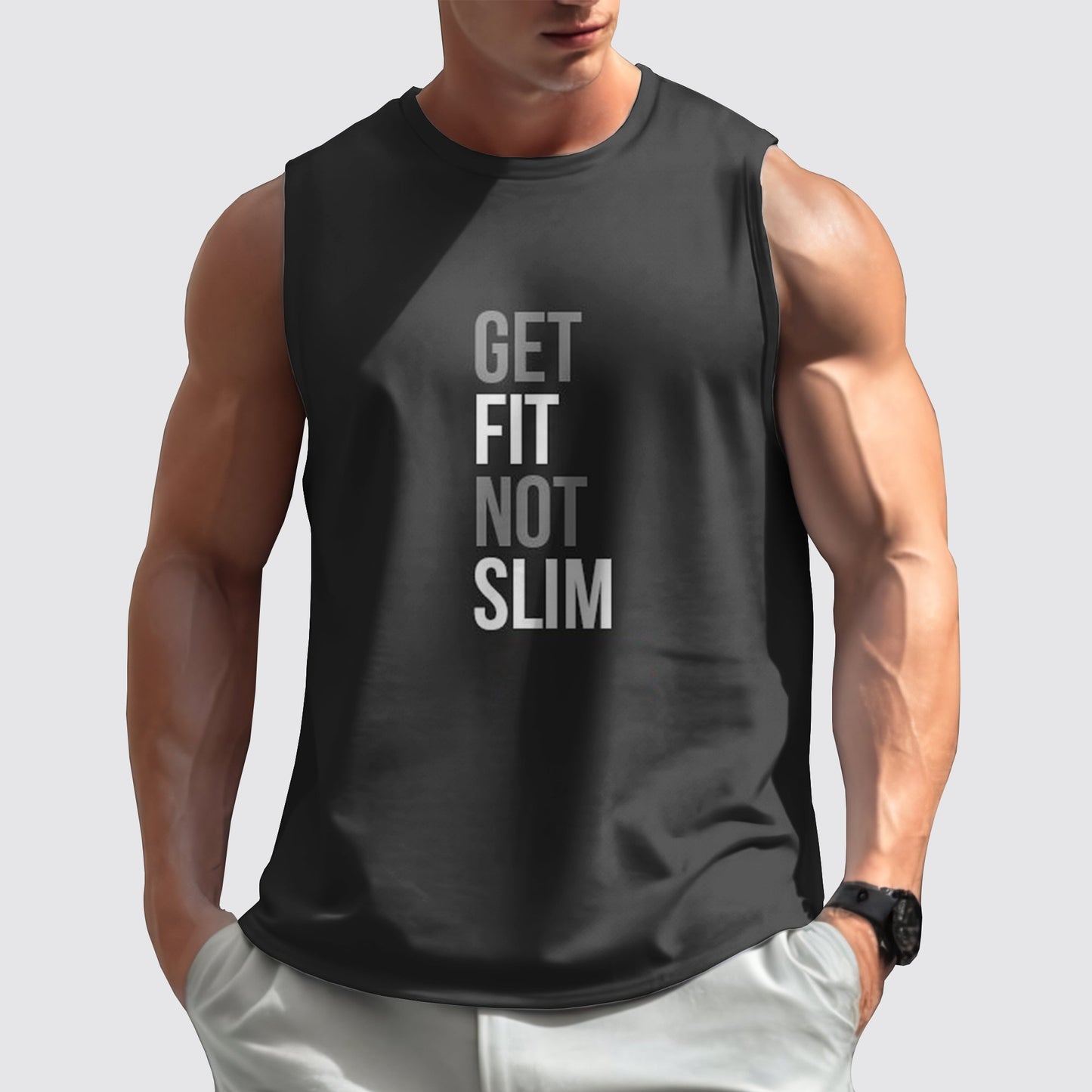 Gym-Ready Round Neck Tank Top- AA05723