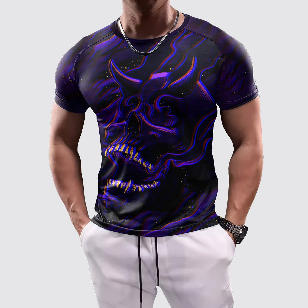Skull 3D Tight-Fitting Tee- AA06055