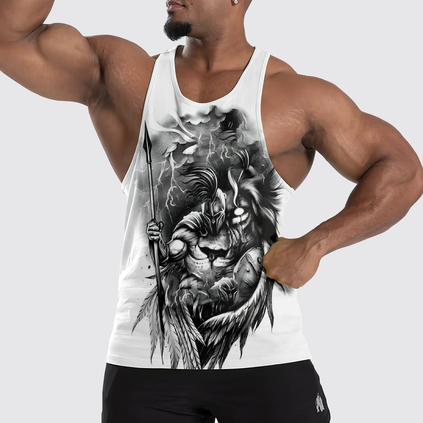 Warrior Spirit 3D Tank Top – Fierce Battle Artwork for Gym Warriors- AA06456