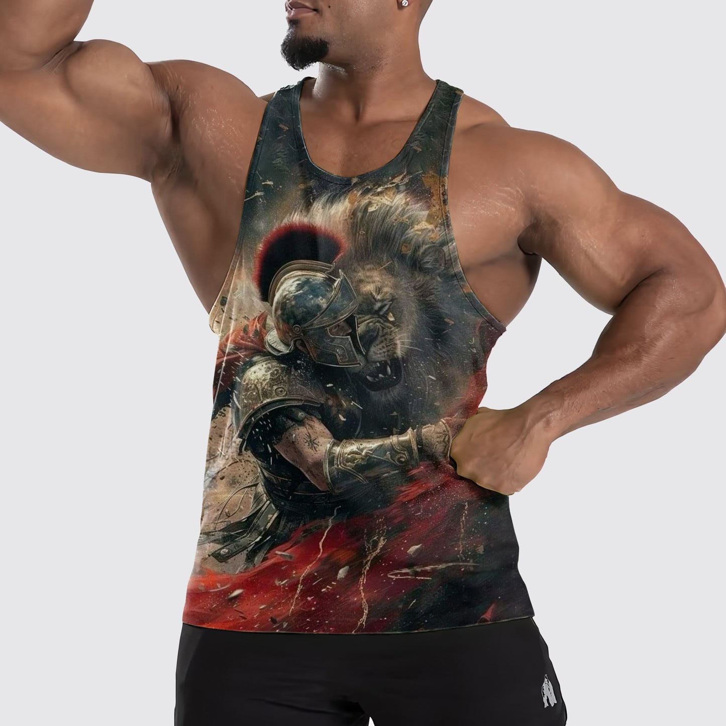 Warrior Spirit 3D Tank Top – Fierce Battle Artwork for Gym Warriors- AA06457