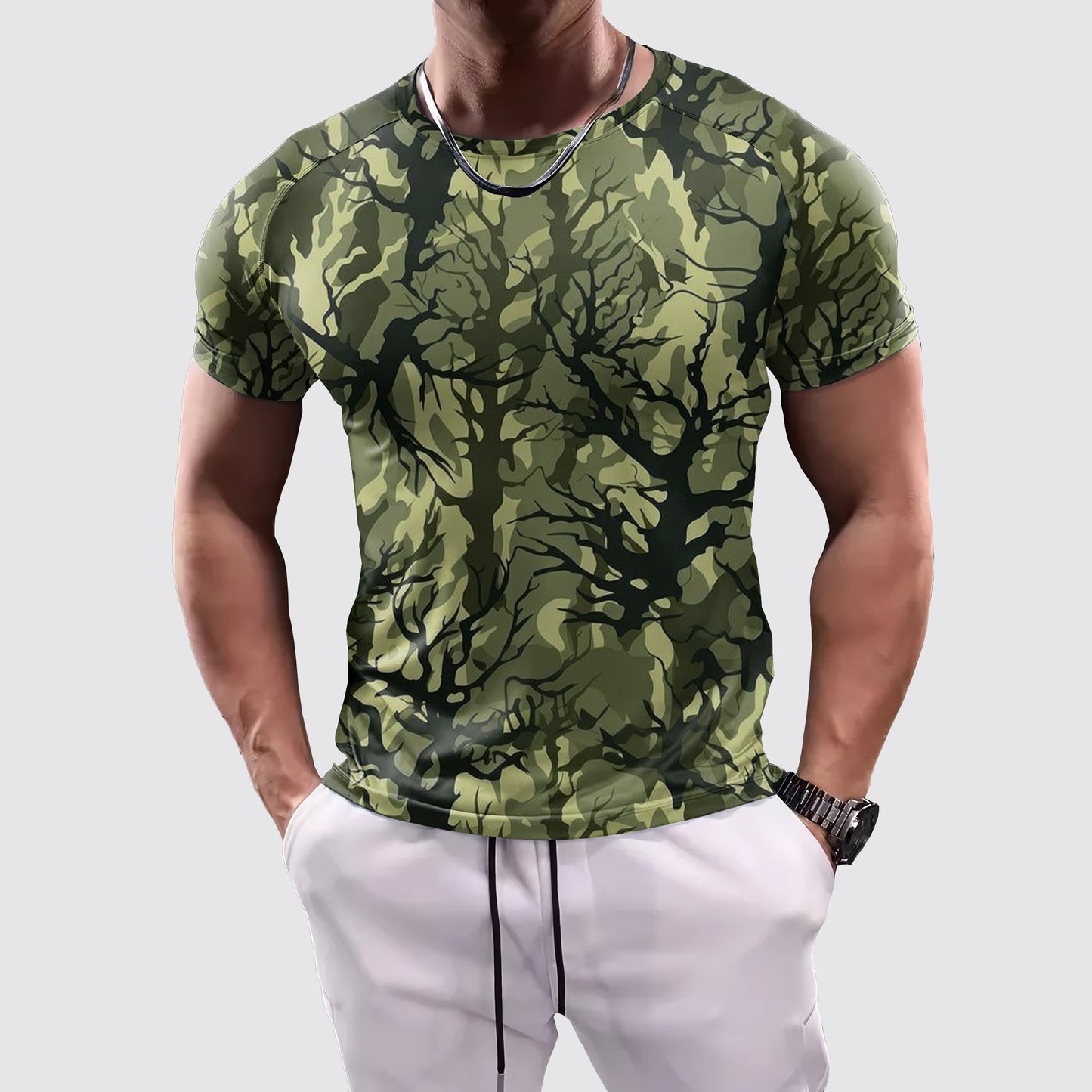 Camo Tight-Fitting Tee- AA07806