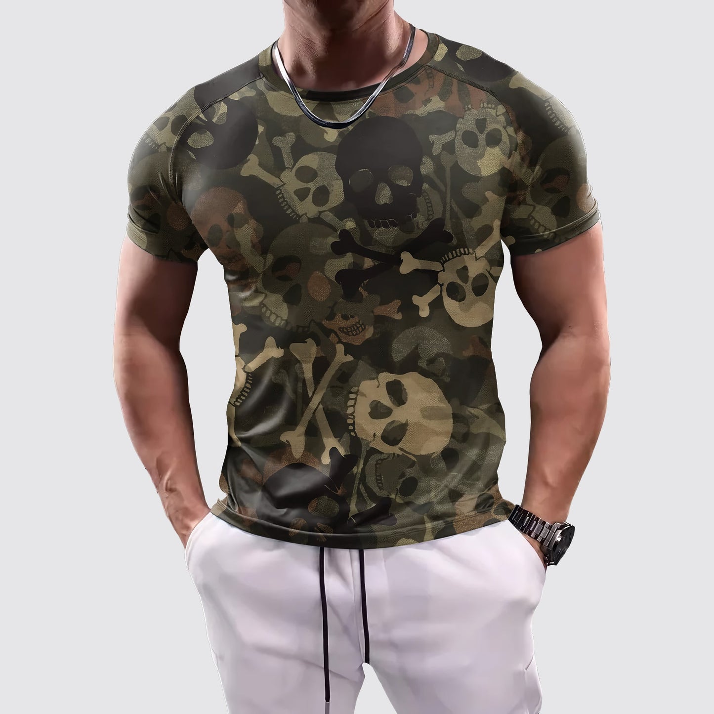 Camo Tight-Fitting Tee- AA07819