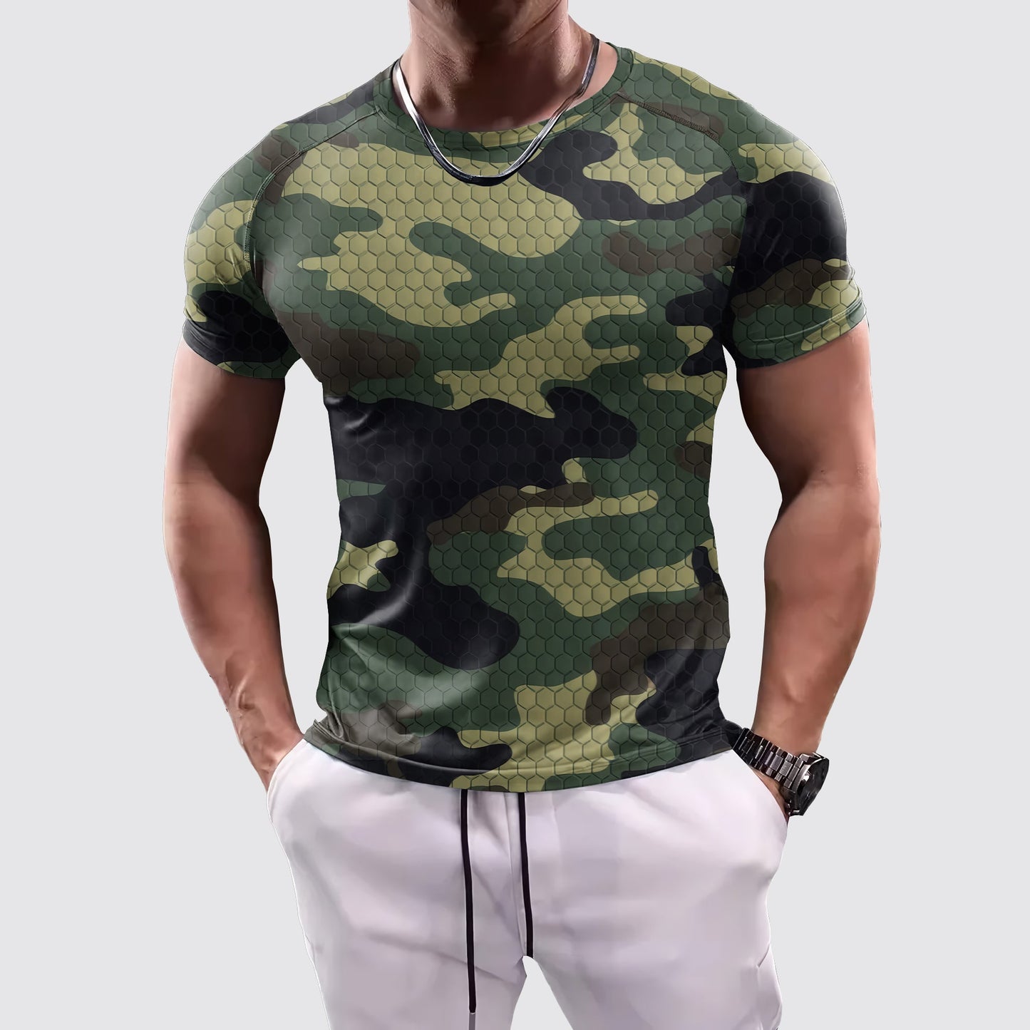 Camo Tight-Fitting Tee- AA07822