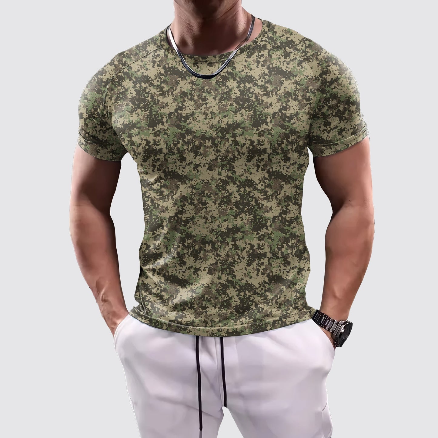 Camo Tight-Fitting Tee- AA07823