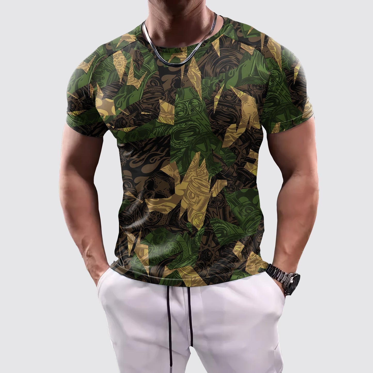 Camo Tight-Fitting Tee- AA07825