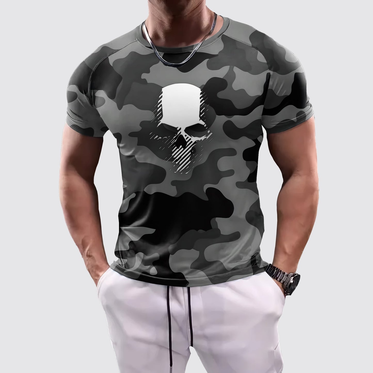 Camo Tight-Fitting Tee- AA07829