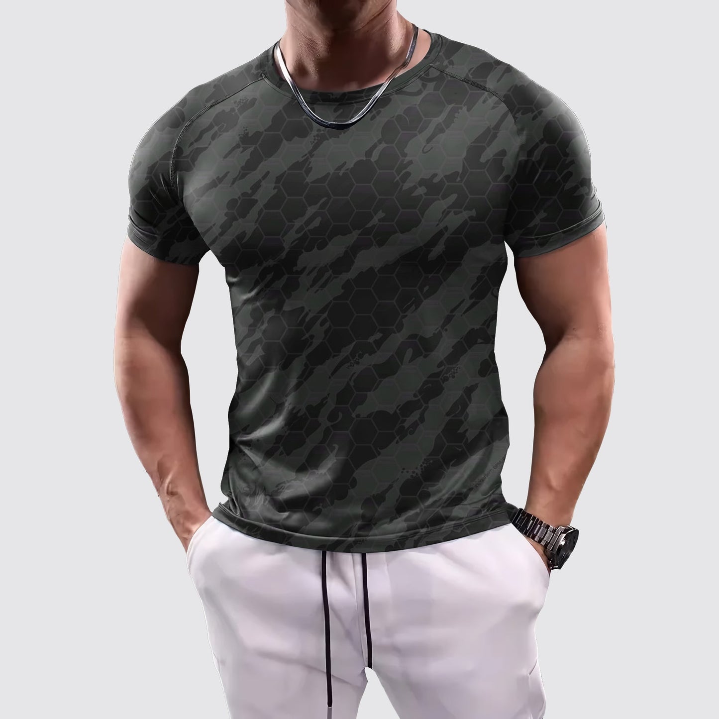Camo Tight-Fitting Tee- AA07833
