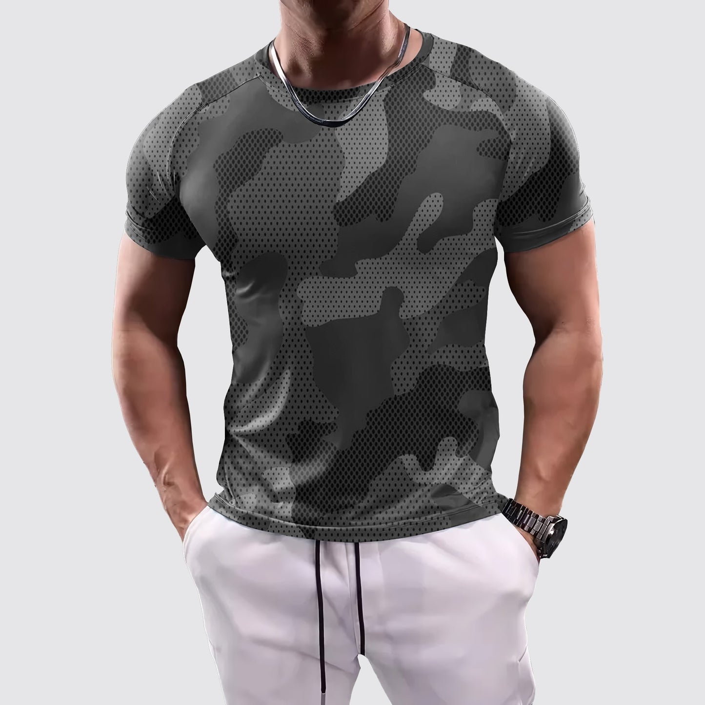 Camo Tight-Fitting Tee- AA07834