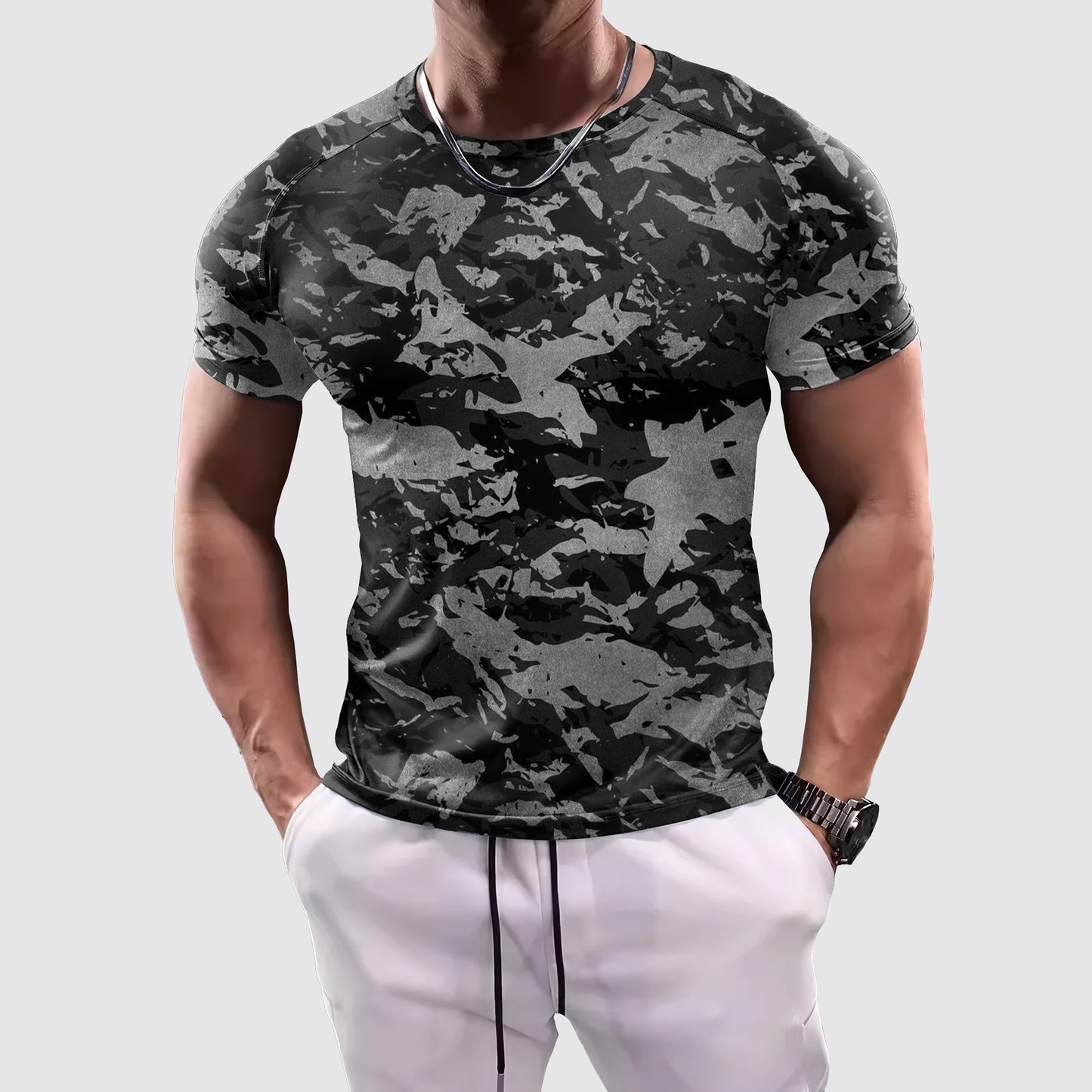 Camo Tight-Fitting Tee- AA07841