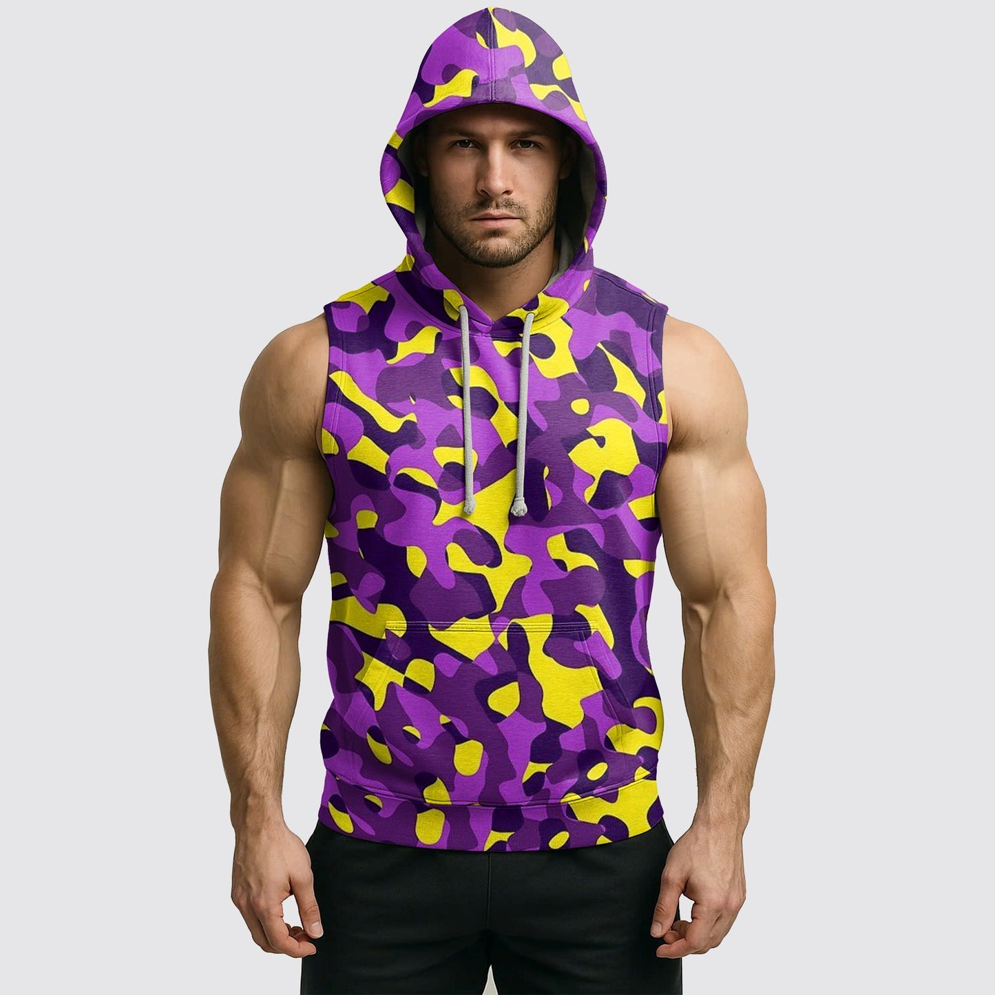 Men's Camo Sleeveless Hoodie- AA08283