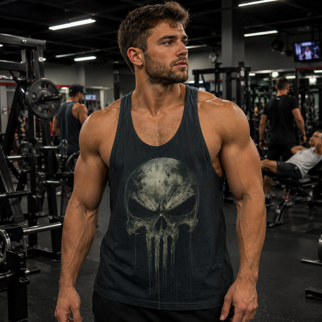 Skull 3D Racerback Tank Top- TT02319