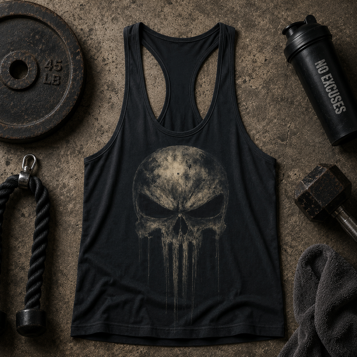 Skull 3D Racerback Tank Top- TT02319