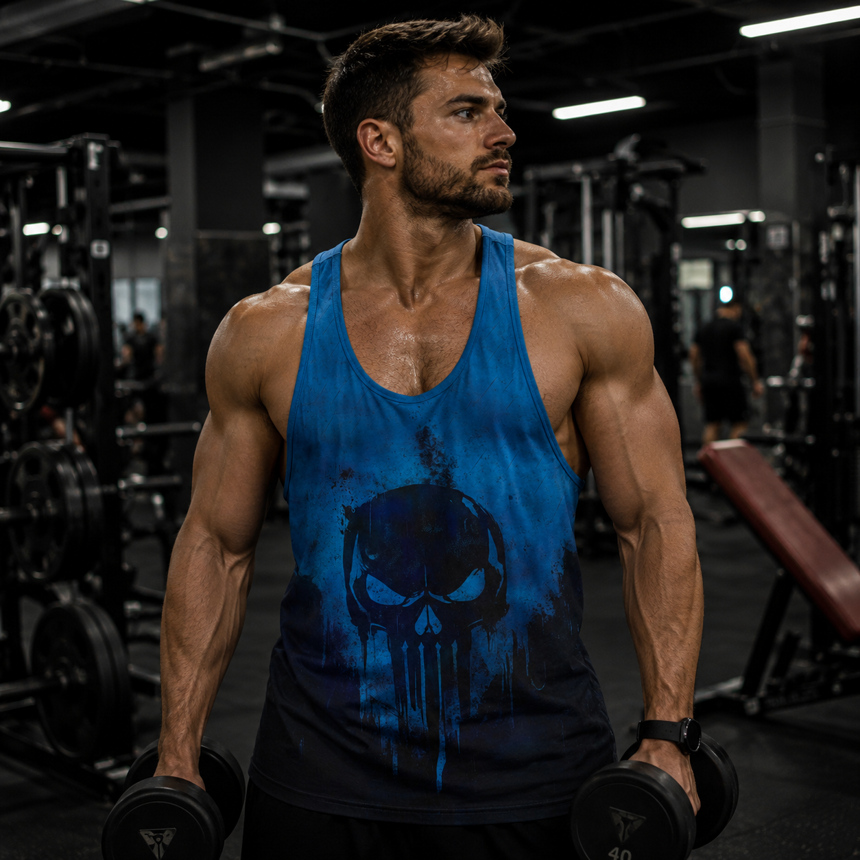 Skull 3D Racerback Tank Top- TT02641