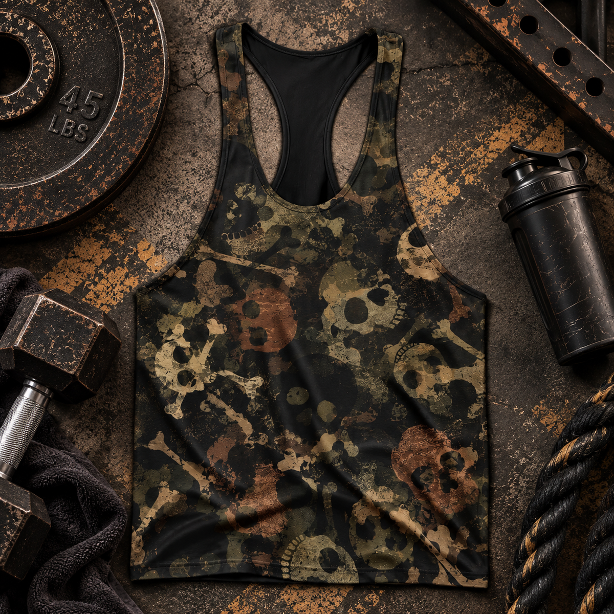 Camo Racerback Tank Top – Tactical Strength for Bodybuilders- TT03202