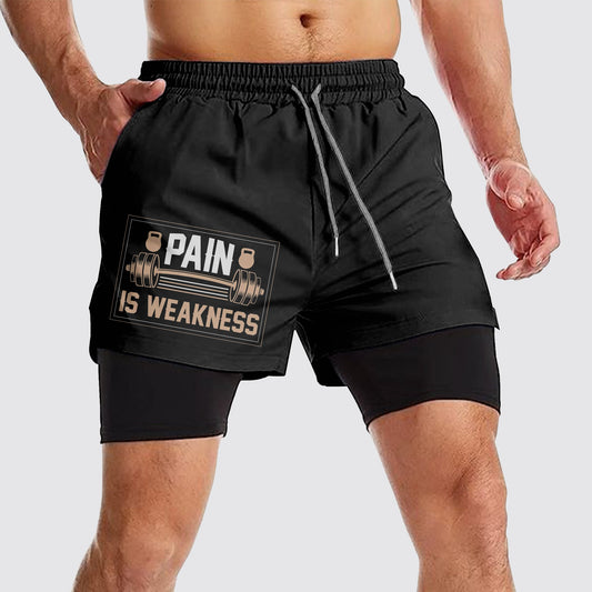 Double Layer Performance Shorts: Your Gym Training Essential!- AA01061