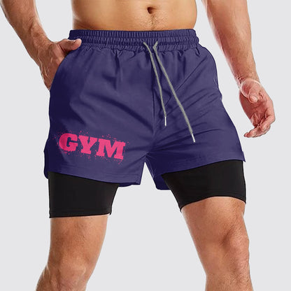 Double Layer Performance Shorts: Your Gym Training Essential!- AA01062