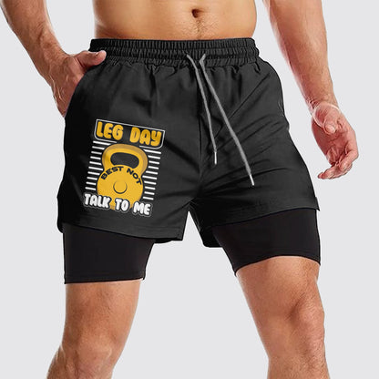 Double Layer Performance Shorts: Your Gym Training Essential!- AA01067