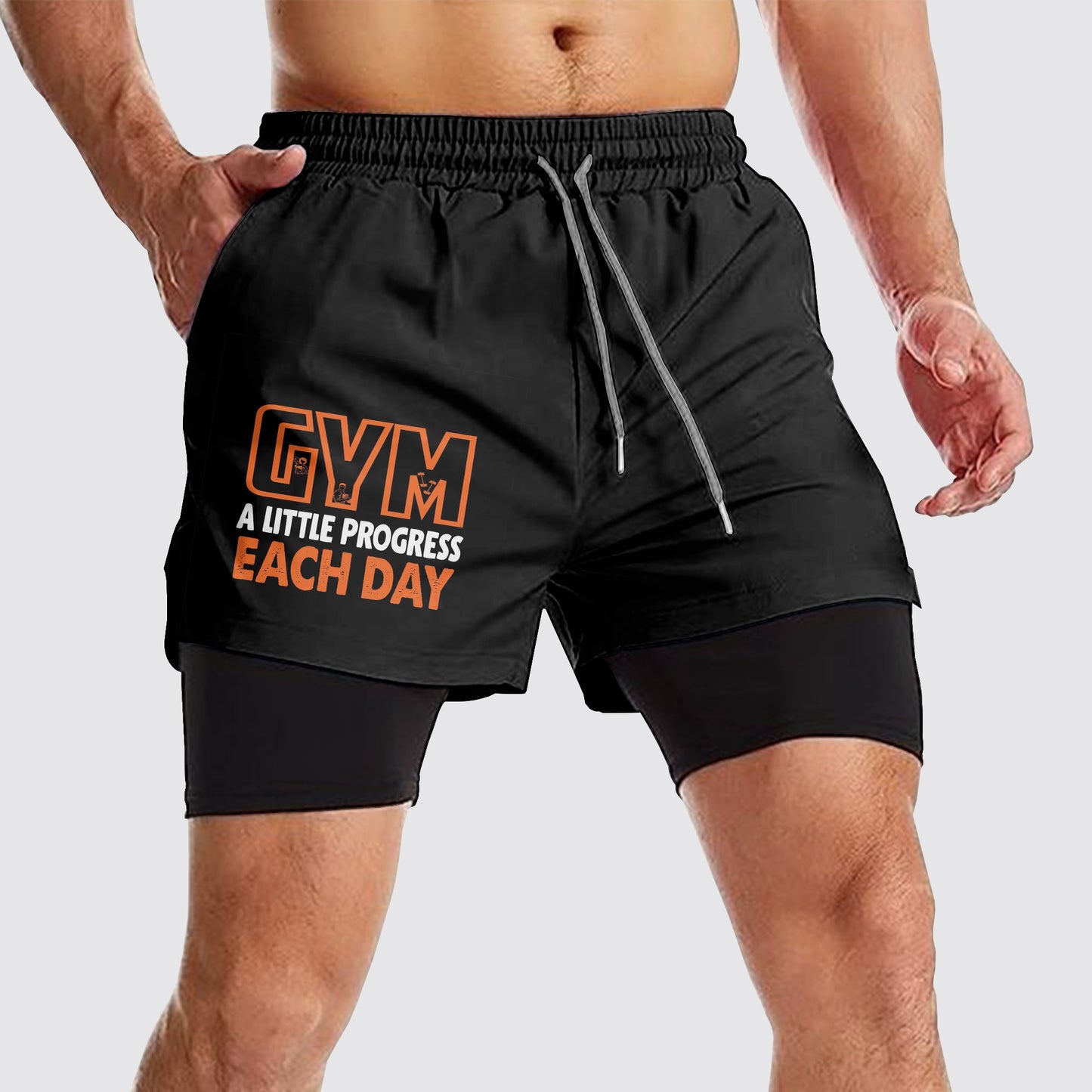 Double Layer Performance Shorts: Your Gym Training Essential!- AA01069