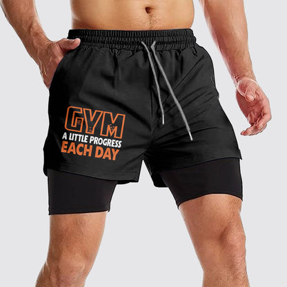 Double Layer Performance Shorts: Your Gym Training Essential!- AA01069