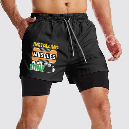 Double Layer Performance Shorts: Your Gym Training Essential!- AA01070