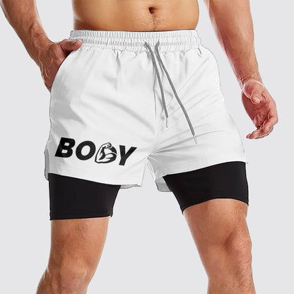 Double Layer Performance Shorts: Your Gym Training Essential!- AA01081