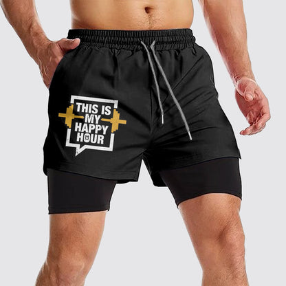 Double Layer Performance Shorts: Your Gym Training Essential!- AA01083