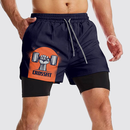 Double Layer Performance Shorts: Your Gym Training Essential!- AA01088