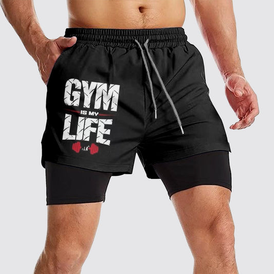 Double Layer Performance Shorts: Your Gym Training Essential!- AA01111