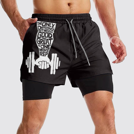 Double Layer Performance Shorts: Your Gym Training Essential!- AA01113