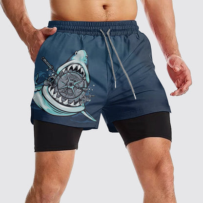 Double Layer Performance Shorts: Your Gym Training Essential!- AA01508