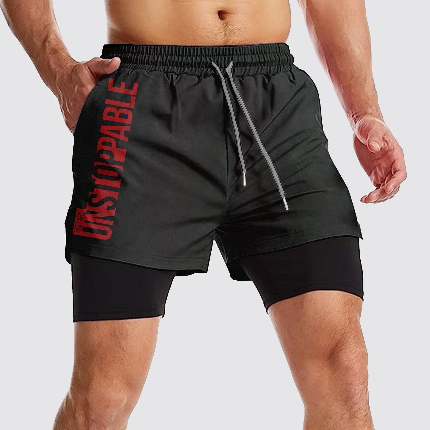 Double Layer Performance Shorts: Your Gym Training Essential!- AA01511