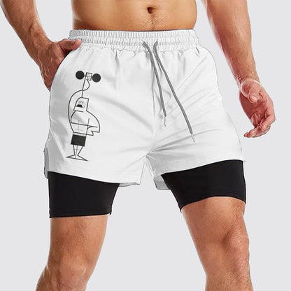 Double Layer Performance Shorts: Your Gym Training Essential!- AA01525