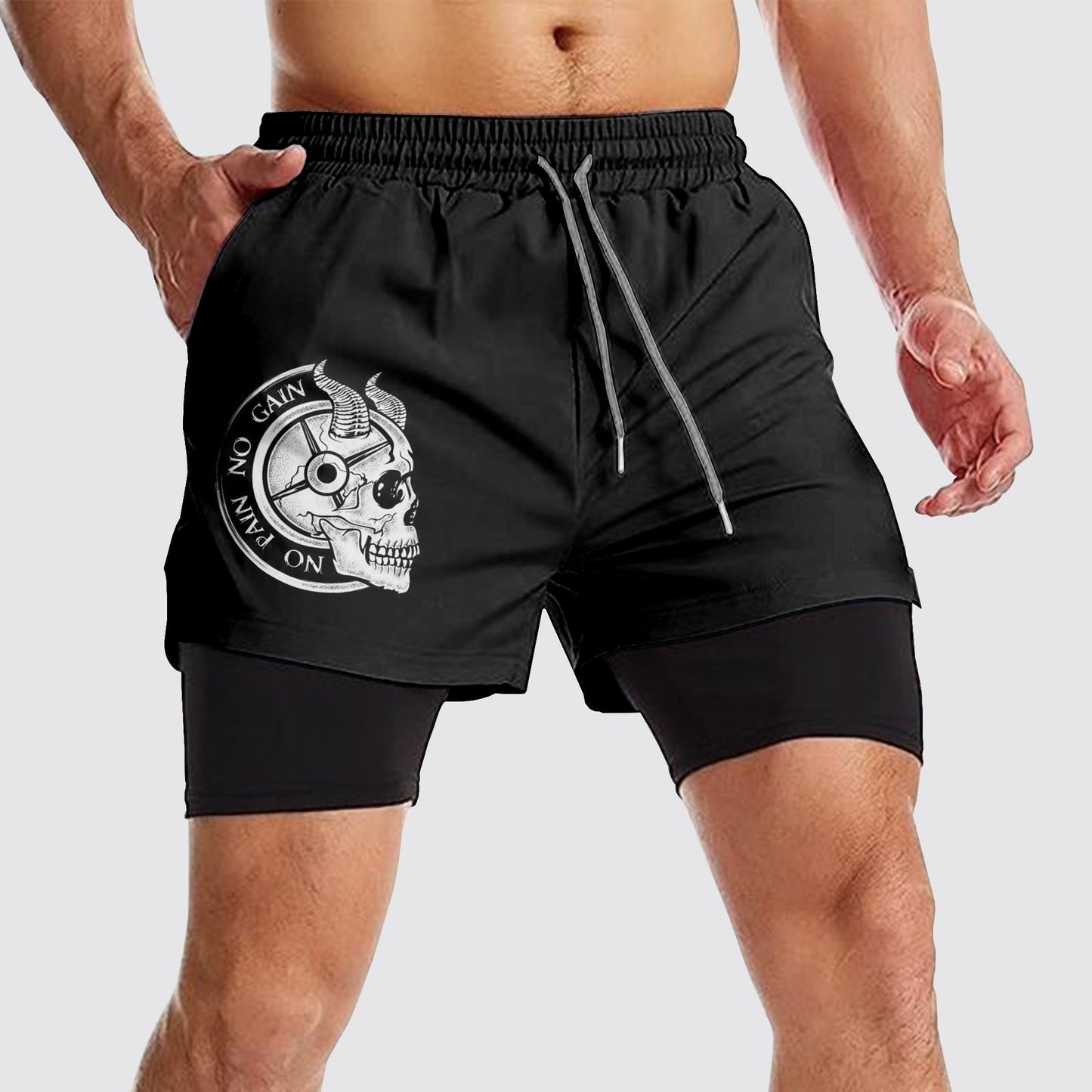 Double Layer Performance Shorts: Your Gym Training Essential!- AA01530