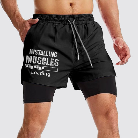 Double Layer Performance Shorts: Your Gym Training Essential!- AA02317