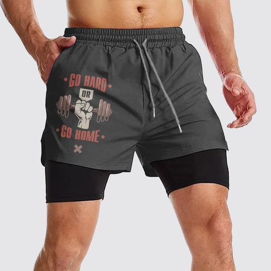 Double Layer Performance Shorts: Your Gym Training Essential!- AA02325