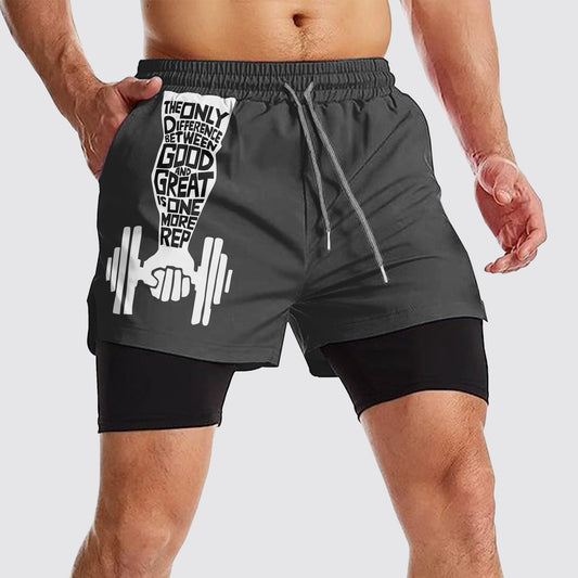 Double Layer Performance Shorts: Your Gym Training Essential!- AA02327