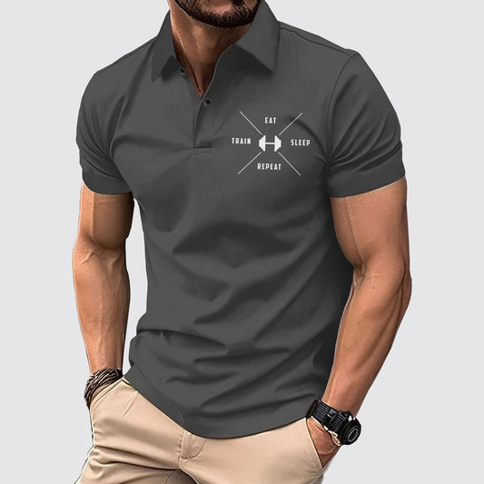 FlexFit Gym Polo Shirt: Performance & Style in Motion- AA02617