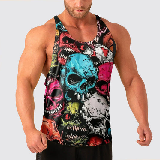 Skull Power Training Tank Top for Men- AA04796