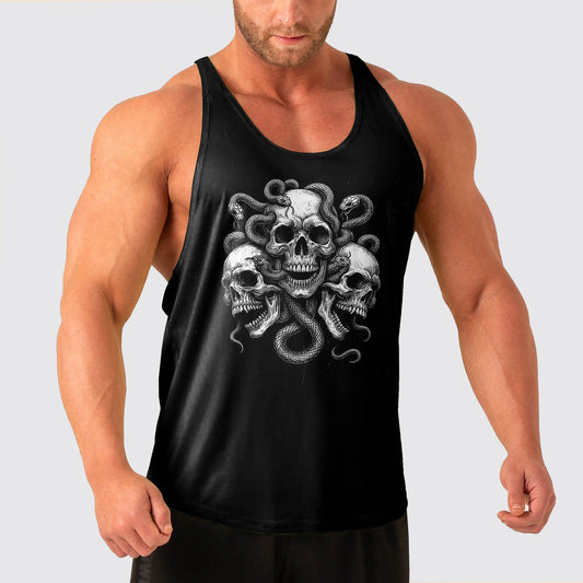 Skull Power Training Tank Top for Men- AA04814