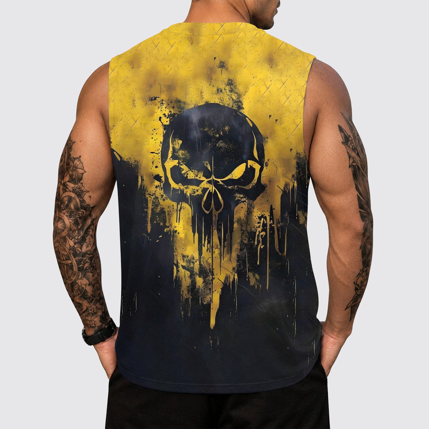 Skull 3D Round Neck Tank Top- AA05471
