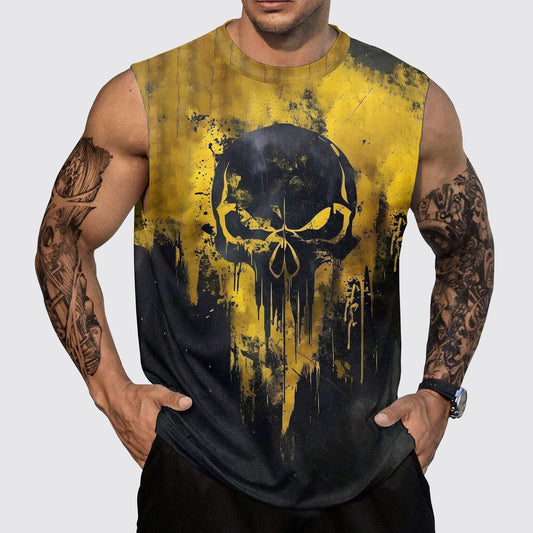 Skull 3D Round Neck Tank Top- AA05471