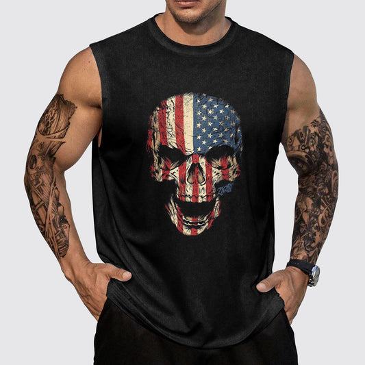 Skull 3D Round Neck Tank Top- AA05496