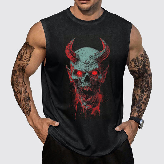 Skull 3D Round Neck Tank Top- AA05499