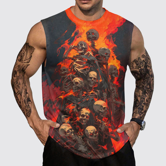 Skull 3D Round Neck Tank Top- AA05503