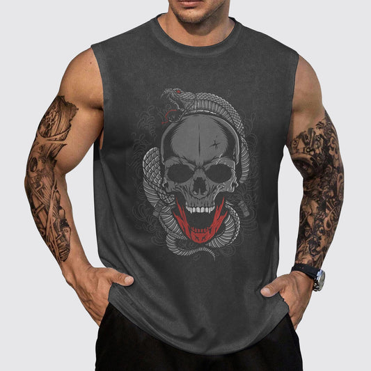 Skull 3D Round Neck Tank Top- AA05509