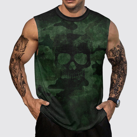 Skull 3D Round Neck Tank Top- AA05531