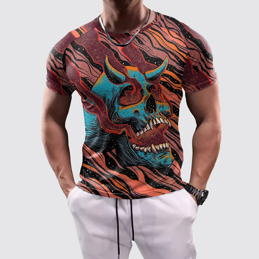 Skull 3D Tight-Fitting Tee- AA06052